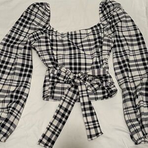 Fashion Nova | Black and White Checkered Blouse